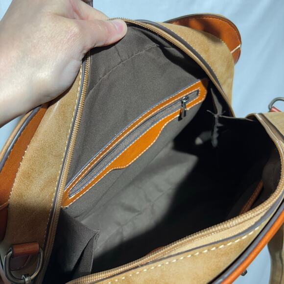 Brown Western Style Faux Leather Crossbody Bag Purse CLEAN Unbranded Equestrian - Picture 2 of 14